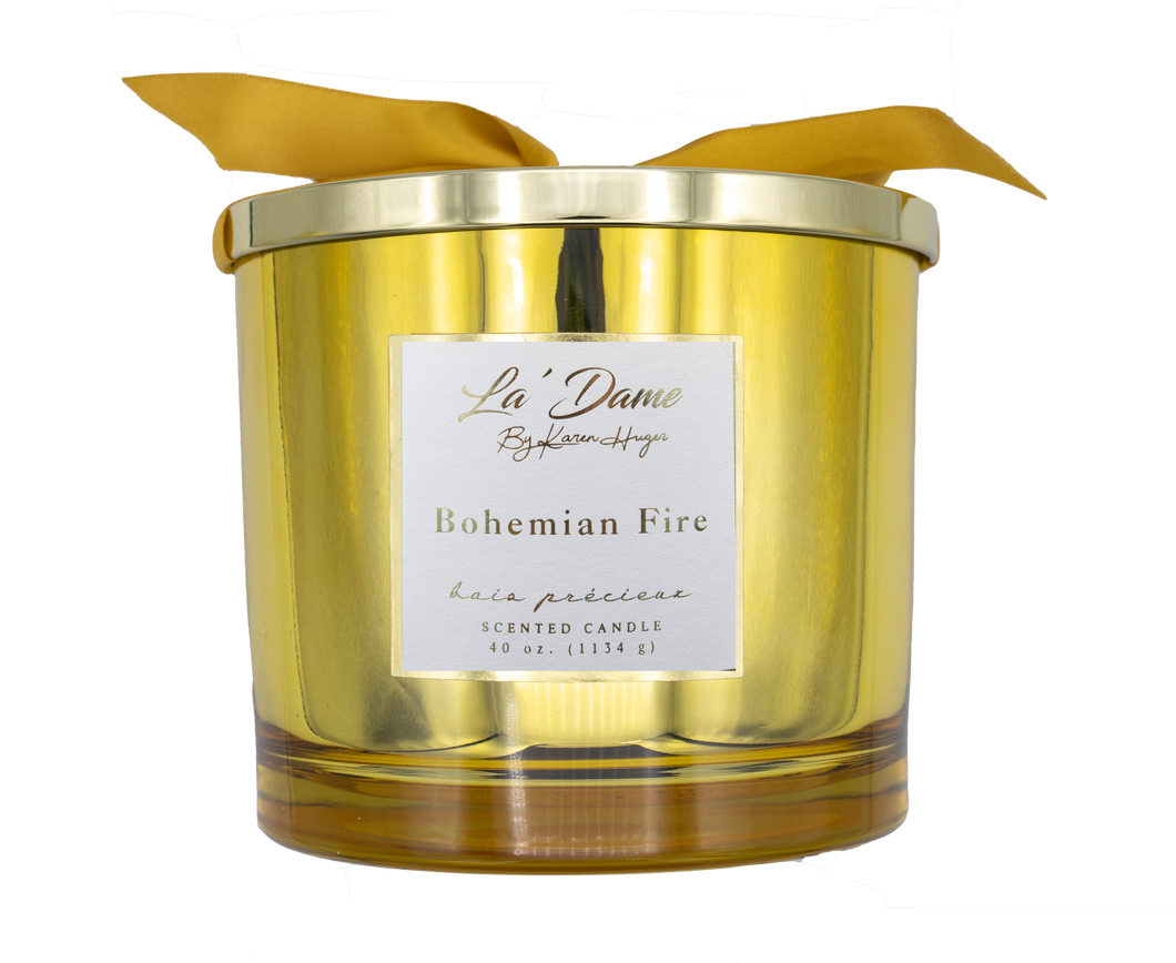 La Dame By KH  The Golden Hour -4 Wick Bohemian Fire Candle - Limited Addition